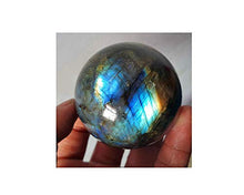 Load image into Gallery viewer, StoneStory Natural Labradorite Healing Crystal Natural Rock Crystal Quartz Gemstone Sphere Ball 80mm (Labradorite Moonstone, 3.14")
