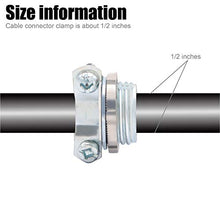 Load image into Gallery viewer, Fuzbaxy 12pcs 1/2Inch Clamp Type Cable Connectors for Metallic Conduit Protect Cables Silver-Zinc
