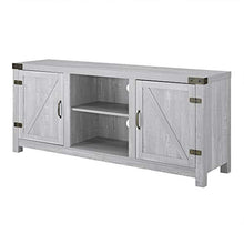 Load image into Gallery viewer, Walker Edison Furniture Company Farmhouse Barn Wood Universal Stand for TV's up to 64" Flat Screen Living Room Storage Cabinet Doors and Shelves Entertainment Center, 58 Inch, Stone Grey
