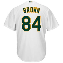 Load image into Gallery viewer, MLB X NFL Official Crossover Youth 8-20 Cool Base White Home Player Replica Jersey (Large 14/16, Antonio Brown Oakland Athletics)
