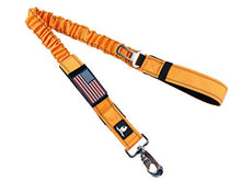 Load image into Gallery viewer, TACTICAL BUNGEE K9 DOG LEASH - 1.5" INCH WIDE DOG LEASHES FOR XL DOGS HEAVY DUTY NYLON ELASTIC STRETCH SHOCK ABSORBING MILITARY DOGS TRAINING LEASHES WITH REMOVABLE AMERICAN FLAG PATCH (ORANGE, SOLID)
