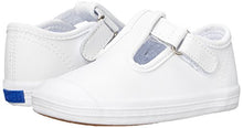 Load image into Gallery viewer, Keds baby-girls Champion Toe Cap T-Strap Sneaker , White Leather, 3 M US Infant
