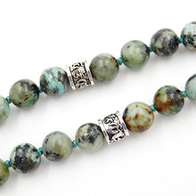 Load image into Gallery viewer, Malahill mala Beads Necklace for Women Man, mala Bracelet, Prayer Beads Necklace, African Turquoise Tassel Necklace
