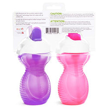 Load image into Gallery viewer, Munchkin Click Lock Flip Straw Cup, Pink/Purple, 9 Ounce, 2 Count
