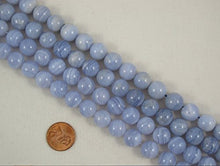Load image into Gallery viewer, jennysun2010 Natural Blue Lace Agate Gemstone 6mm Smooth Round Loose 60pcs Beads 1 Strand for Bracelet Necklace Earrings Jewelry Making Crafts Design Healing
