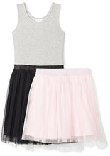 Load image into Gallery viewer, Amazon Brand - Spotted Zebra Girls' Knit Sleeveless Tutu Tank Dress and Skirt Set, Black/Pink, Large
