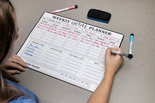 Load image into Gallery viewer, Magnetic Goal Board and Weekly Dry-Erase Calendar for Fridge - Daily Habit Tracker, Planner &amp; Productivity Enhancer - Stain Resistant - Plus Free E-Book -WhiteBoard Organizer
