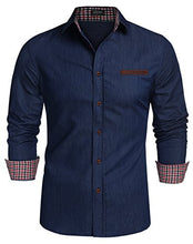 Load image into Gallery viewer, Coofandy Men's Casual Dress Shirt Button Down Shirts, Type 01 - Dark Blue, Medium

