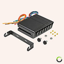 Load image into Gallery viewer, 6-Gang 12V Rocker Switch Box [40 Amp Max.] [12 AWG Wires][12 Volt DC] SPST On/Off Rocker Toggle Switch Panel Box for Auto Automotive Lights Car Marine Boat Truck Vehicles &amp; More
