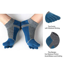 Load image into Gallery viewer, VWELL Toe Socks for Men Women Ankle Cotton Five Fingers Socks Low Cut Athletic Running Socks 4 Pairs Size 8-11
