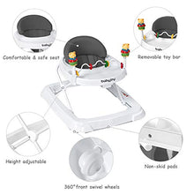 Load image into Gallery viewer, BABY JOY Baby Walker, Foldable Activity Walker Helper with Adjustable Height, Baby Activity Walker with High Back Padded Seat &amp; Bear Toys, Gray
