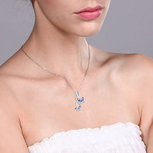 Load image into Gallery viewer, Gem Stone King Blue Tanzanite 925 Sterling Silver Butterfly Infinity Pendant Necklace 1.21 Ct Marquise Cut Gemstone Birthstone with 18 Inch Silver Chain
