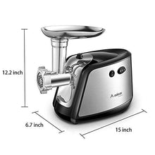 Load image into Gallery viewer, Electric Meat Grinder, Aobosi 3-IN-1 Meat Mincer &amp; Sausage Stuffer,【1200W Max】Sausage &amp; Kubbe Kits Included, 3 Grinding Plates,Dual Safety Switch, Stainless Steel Housing
