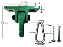 Load image into Gallery viewer, ABUSA Heavy Duty Green Swing Hangers Screws Bolts Included Over 5000 lb Capacity Playground Porch Yoga Seat Trapeze Wooden Sets Indoor Outdoor 2 Pack
