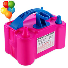 Load image into Gallery viewer, PCFING Electric Air Balloon Pump and Balloon Tying Tool in One, Portable Dual Nozzle Electric Balloon Blower Air Pump Balloons Inflator with Tying Tool on Pump for Decoration, Party and Save Time
