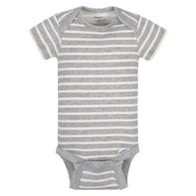 Load image into Gallery viewer, Grow by Gerber Baby Boy's Organic 5-Pack Short-Sleeve Onesies Bodysuits Pants, Black/White/Grey/Blue, 0-3 Months
