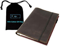 Load image into Gallery viewer, Leather Journal Leuchtturm1917 Medium A5 (5.75"x8.25") Softcover Notebook Travel Journal Cover Distressed Leather Refillable Writing Diary with Elastic Closure (Brown Nut Case)
