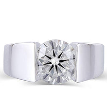 Load image into Gallery viewer, DovEggs Platinum Plated Silver 3ct 9mm G-H-I Color Heart Arrows Cut Moissanite Engagement Ring for Men and Women(8.5)
