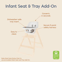 Load image into Gallery viewer, Ergobaby Evolve Baby High Chair Seat Insert and Tray, Natural Wood

