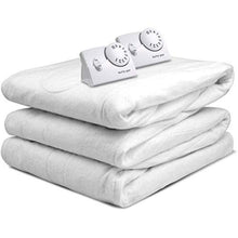 Load image into Gallery viewer, Biddeford Blankets Polyester Electric Heated Mattress Pad with Analog Controller, Queen, White
