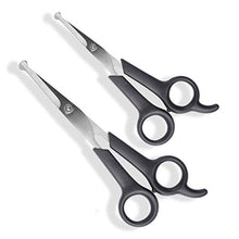 Load image into Gallery viewer, Pets First #1 Pet Grooming Scissors Body &amp; Facial Trimmer Durable Stainless Steel Blades. Rounded Tips Shears for Long Medium Short Thick Wiry Curly Hair. Lightweight Cutter for Dogs &amp; Cats. Set of 2
