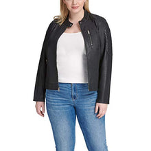 Load image into Gallery viewer, Levi's Women's Faux Leather Motocross Racer Jacket (Standard and Plus), Black, Medium
