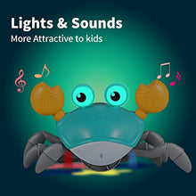 Load image into Gallery viewer, Sensing Crawling Crab, Tummy Time Baby Toys, Interactive Walking Dancing Toy with Music Sounds &amp; Lights, Infant Fun Birthday Gift Toddler Boy Girl, USB Charging Cable Included (Green)

