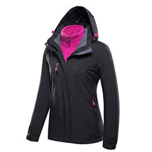 Load image into Gallery viewer, perfectCOCO Women's Plus Size Sport Jacket Waterproof Hoodie Hat Detachable Breathable Sport Outdoor Stand Collar Coat Black
