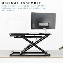 Load image into Gallery viewer, VIVO Black Height Adjustable 32 inch Standing Desk Converter, Sit Stand Dual Monitor and Laptop Riser Workstation (DESK-V000K)
