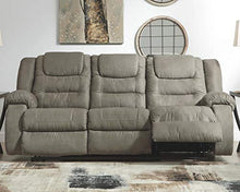 Load image into Gallery viewer, Signature Design by Ashley McCade Contemporary Manual Pull Tab Dual-Sided Reclining Sofa, Gray
