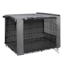 Load image into Gallery viewer, HiCaptain Folding Metal Dog Crate Cover for 36 Inch Wire Pet Cage(Two-Tone Gray)
