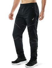 Load image into Gallery viewer, TSLA Men's Windproof Cycling Thermal Fleece Winter Pants Running Hiking Cold Active Bottoms Sweats, Cycling Windpants(ykb01) - Black &amp; Grey, X-Large (Waist 35.5-38 Inch)
