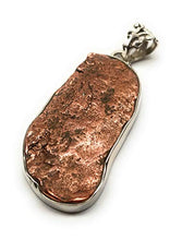 Load image into Gallery viewer, Natural Copper Nugget 925 Solid Sterling Silver Pendant 40mm

