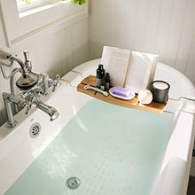 Load image into Gallery viewer, Umbra Aquala Bathtub Tray Extendable, Bamboo Luxury Bath Caddy, 71.1 x 21.6 x 3.8 cm, Natural

