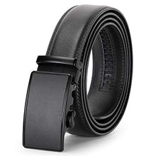Load image into Gallery viewer, Men's Ratchet Leather Belt for Dress, Sliding Automatic Buckle Belt Fit Waist up to 44 Inch (F Black, Fit pant 28-44inch)
