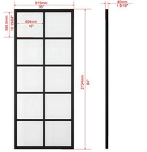 Load image into Gallery viewer, JUBEST DIY Glass Sliding Barn Door, 36in x 84in Modern French Door, Sturdy Clear Tempered Glass Aluminum Frame Sliding Closet Kitchen Door, Pocket Interior Door, Pre-Drilled Holes Easy Assembly
