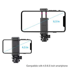 Load image into Gallery viewer, ULANZI Universal Phone Tripod Mount with Cold Shoe Mount, Rotated Cell Phone Clamp Holder Smartphone Clip Adapter for iPhone 11 Pro Max X XR Xs Max 8 7 Plus Samsung Galaxy s10 s9 Note10 Google OnePlus
