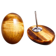 Load image into Gallery viewer, Jewever Tiger Eye Gemstone 925 Sterling Silver Earrings for Women Stud Mens Earrings Stud Healing Crystals Jewellery for Women
