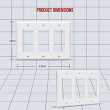Load image into Gallery viewer, ENERLITES Decorator Light Switch or Receptacle Outlet Wall Plate, Gloss Finish, Size 3-Gang 4.50" x 6.38", Polycarbonate Thermoplastic, 8833-W, White
