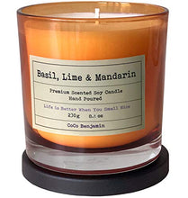 Load image into Gallery viewer, (Basil, Lime &amp; Mandarin) 8.1 oz, 100% Soy, Hand Poured Soy Candle, Highly Scented
