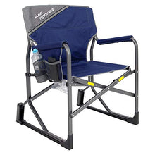 Load image into Gallery viewer, MacSports MacRocker Outdoor Foldable Rocking Chair | Portable Rocking Chairs for Adults, Collapsible, Springless Guards for Camping Fishing Backyard | Weight Capacity up to 225 lbs (1 Pack, Blue)
