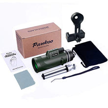 Load image into Gallery viewer, Pankoo 40x60 Monocular Telescopes High Power Prism Monocular HD Dual Focus Scope for Bird Watching Wildlife Traveling Concert Sports Game with Phone Adapter&amp;Tripod
