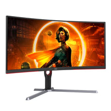 Load image into Gallery viewer, AOC CU34G3S 34" Frameless Curved Ultrawide Gaming Monitor, WQHD 3440 x1440, 165Hz 1ms, FreeSync Premium, Height Adjustable, 3-Year Zero-Bright-dot
