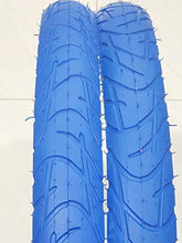 Load image into Gallery viewer, MZ PARTS MIAMI 20x2.125 Tires Bicycle (57-406) Two BMX Street Bicycle Tires (Blue)
