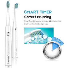 Load image into Gallery viewer, Electric Toothbrush Adults and Kids, Sonic Electronic Power Rechargeable Tooth Brush with Automatic Interval Timer, Waterproof for Shower, Five Brushing Modes, Dentist Recommended
