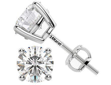 Load image into Gallery viewer, Diamond Stud Earrings (Lab Grown Diamonds) 14K White Gold, 0.46ctw (0.46ctw to 0.49ctw) G-H color VS-SI
