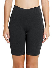 Load image into Gallery viewer, BALEAF Women's 8" High Waist Biker Workout Yoga Running Compression Exercise Shorts Side Pockets Charcoal Size M
