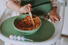 Load image into Gallery viewer, Baby First Stage Spoon Set | 3 Piece BPA Free Silicone Dipping Chewable Self Feeding Toddler Utensils | Baby Led Weaning Spoon for Kids Ages 6 Months+ | Second Stage Training
