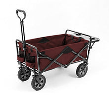 Load image into Gallery viewer, Mac Sports Collapsible Outdoor Utility Wagon with Folding Table and Drink Holders, Maroon
