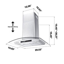 Load image into Gallery viewer, CIARRA Range Hood 30 inch with Soft Touch Control Kitchen Hood Vent with Auto Shut Off Function
